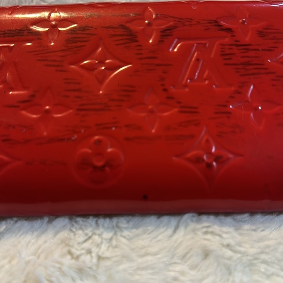 Vintage Louis Vuitton Fire Truck Red Monogram Vernis Long Sarah Wallet - Picture 4 of 16